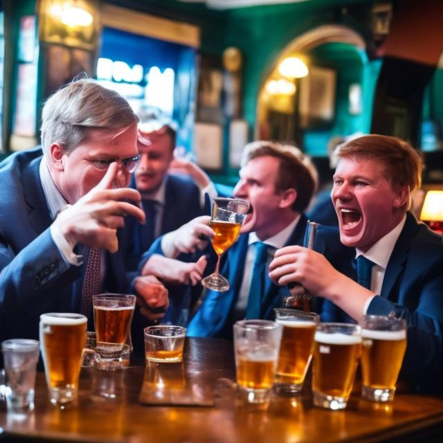 Prompt: Tories going mental in pub