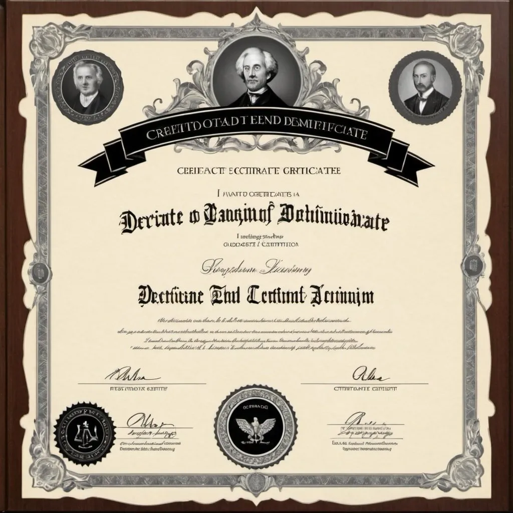 Prompt: I want to created a old style doctorate certificate
