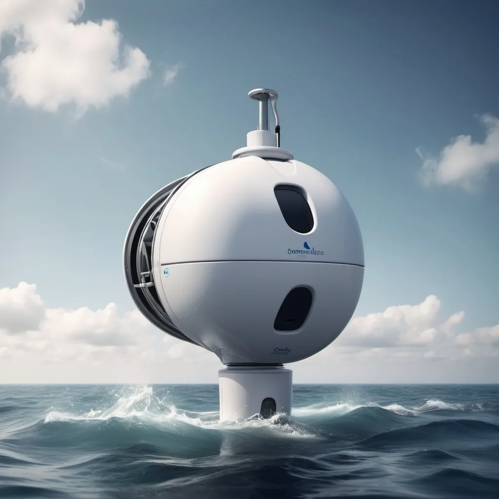 Prompt: a device that that goes around in the ocean to keep the ocean clean