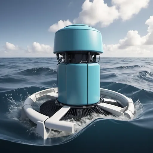 Prompt: a device that that goes around in the ocean to keep the ocean clean