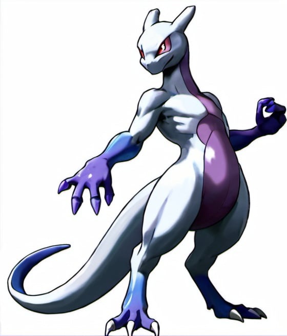 Prompt: Pokemon, Mewtwo Lugia Fusion, epic, dangerous, cool