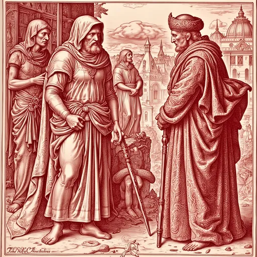 Prompt: (red wax stamp), (white paper), medieval engravings, bold typography, artistic layout, vintage style, detailed building and statue background, rich textures, deep red tones contrasting with crisp white, elegant and sophisticated ambiance, classic Italian heritage, evocative of Aldus Manutius’ private press, high quality design, warm under soft lighting.

