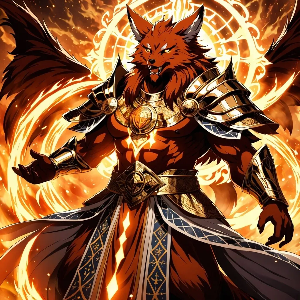 Prompt: Anime artwork of a wise and holy fenic fox beast-man priest cleric, battling demons from hell, intense and focused gaze, detailed robes with intricate patterns, radiant holy aura, dramatic lighting, highres, ultra-detailed, anime, fantasy, intense battle, holy, detailed robes, dramatic lighting, radiant aura, demons, intense gaze