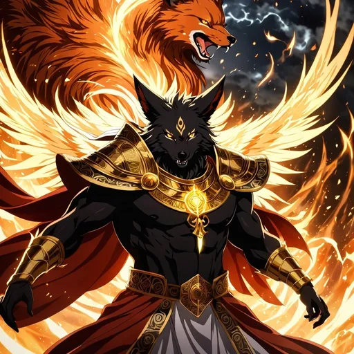 Prompt: Anime artwork of a wise and holy fenic fox beast-man priest cleric, battling demons from hell, intense and focused gaze, detailed robes with intricate patterns, radiant holy aura, dramatic lighting, highres, ultra-detailed, anime, fantasy, intense battle, holy, detailed robes, dramatic lighting, radiant aura, demons, intense gaze