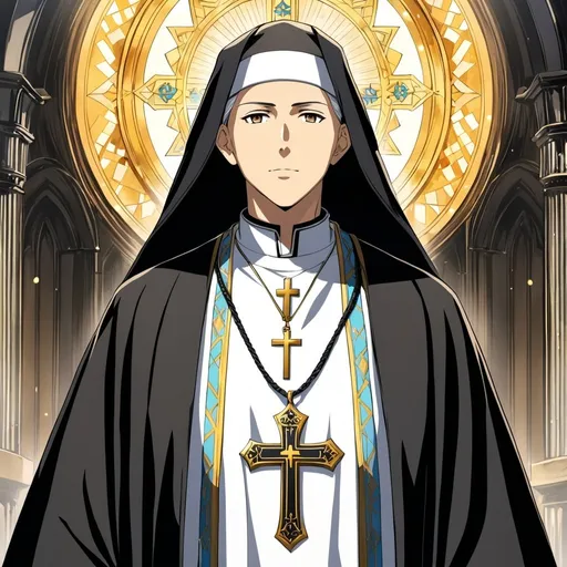 Prompt: a priest cleric wise and holy. anime art