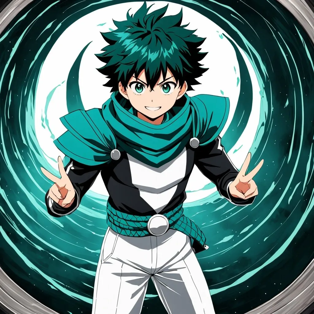 Prompt: Izuku Mdoriya full cowling 100% one for all