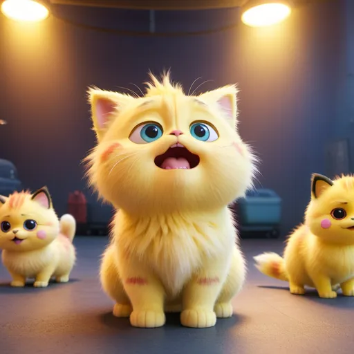 Prompt: Detailed modern Disney-style illustration of a cute fluffy kitten, vibrant soft pastel multi-color, ultra sharp focus, octane render, Detective Pikachu Pixar style, 8k resolution, Disney, modern, cute, fluffy, vibrant colors, pastel, ultra-detailed, sharp focus, Pixar style, octane render, detective pikachu, kitten, professional, modern design, soft fur, adorable expression, high quality