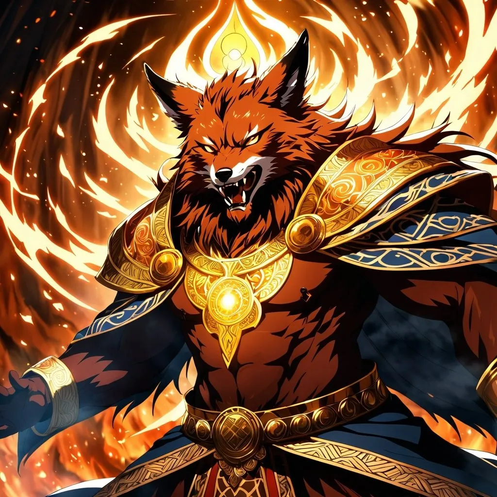 Prompt: Anime artwork of a wise and holy fenic fox beast-man priest cleric, battling demons from hell, intense and focused gaze, detailed robes with intricate patterns, radiant holy aura, dramatic lighting, highres, ultra-detailed, anime, fantasy, intense battle, holy, detailed robes, dramatic lighting, radiant aura, demons, intense gaze