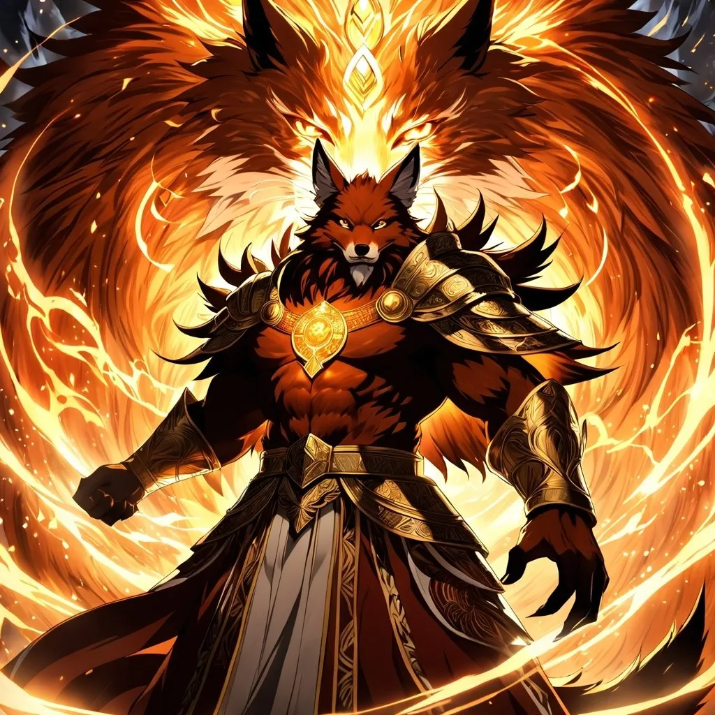 Prompt: Anime artwork of a wise and holy fenic fox beast-man priest cleric, battling demons from hell, intense and focused gaze, detailed robes with intricate patterns, radiant holy aura, dramatic lighting, highres, ultra-detailed, anime, fantasy, intense battle, holy, detailed robes, dramatic lighting, radiant aura, demons, intense gaze