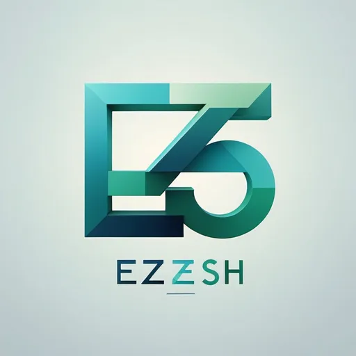 Prompt: 
A minimalist geometric logo in shades of blue and green that incorporates the letters "EZ" from "Ezemesh" and represents 3D art creation.
