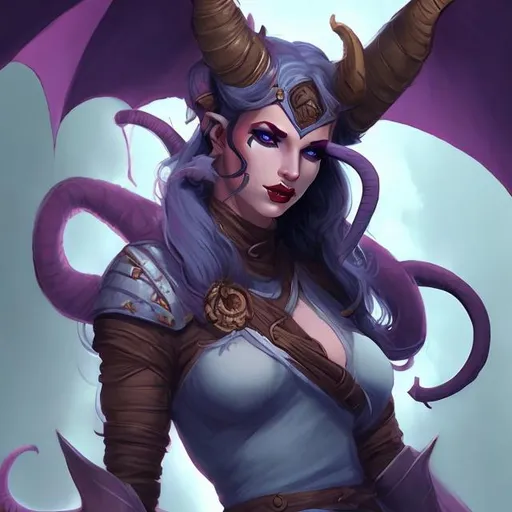 Prompt: dnd tiefling woman beautiful 