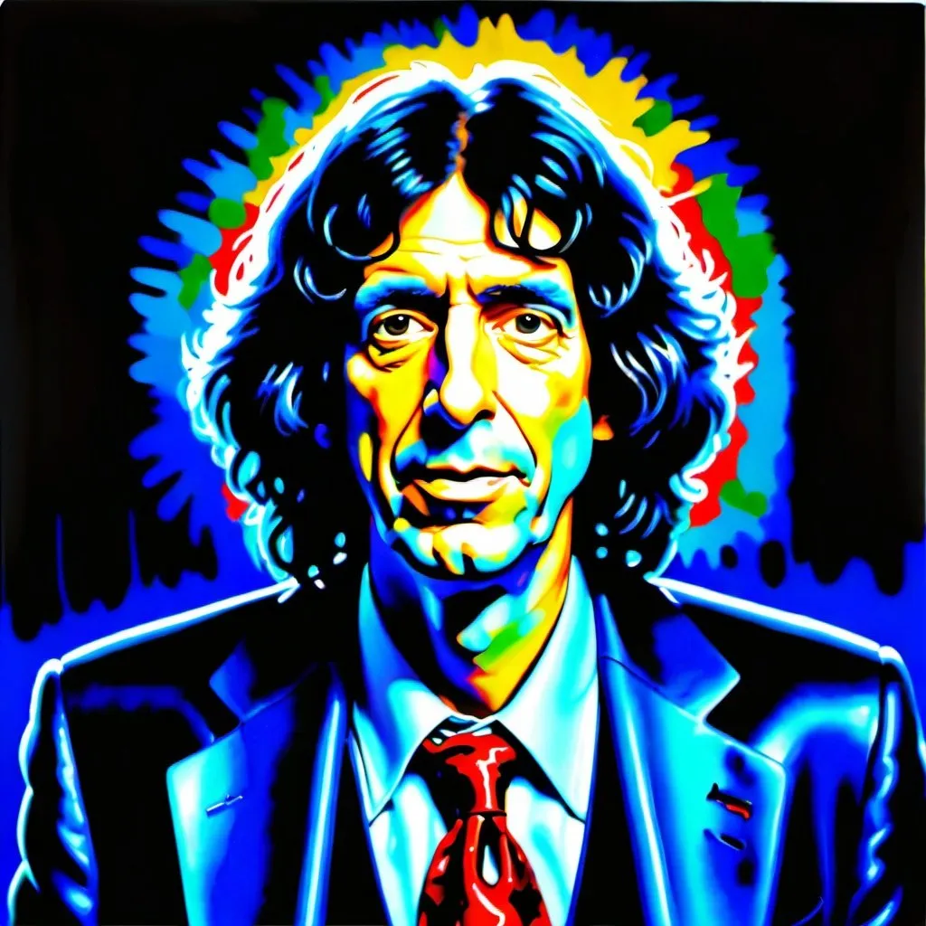 Prompt: Ultra realistic vivid painting of Howard stern with long brush strokes