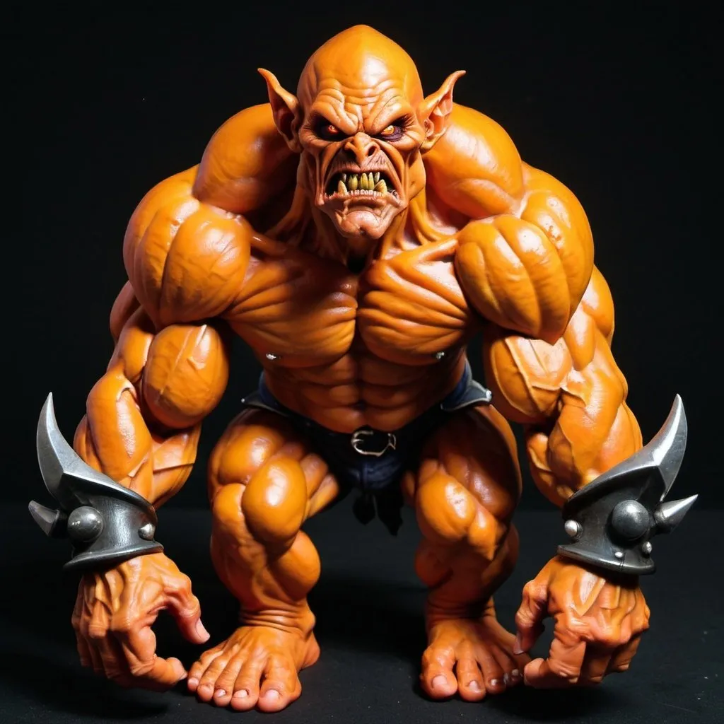 Prompt: Huge very muscular Orange goblin