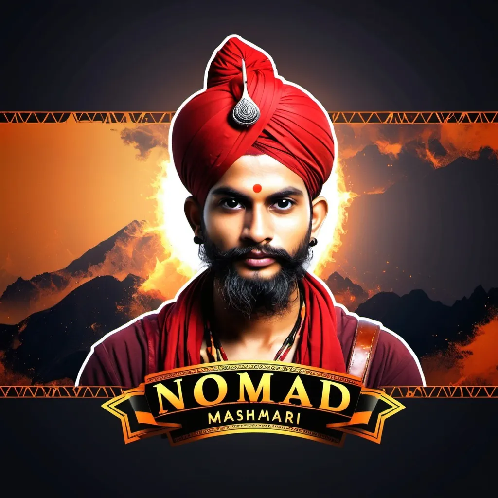 Prompt: make a banner for yt channel name nomad maharaj 