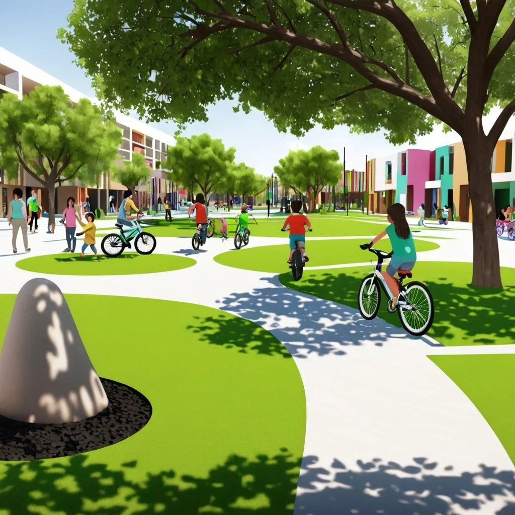 Prompt: que tebga una fuente el medio que diga UVM engrande la fuente El nuevo parque en Querétaro es un espacio verde diseñado para mejorar la calidad del aire y promover un estilo de vida saludable en la ciudad. Con amplias áreas verdes, senderos para caminar y andar en bicicleta, y zonas de juegos seguros para niños, ofrece un ambiente natural para el esparcimiento y la recreación familiar. Incorpora tecnologías sostenibles y biodiversidad local para crear un entorno amigable con el medio ambiente. Este parque no solo será un lugar para actividades al aire libre, sino también un centro comunitario activo con eventos culturales y educativos que fortalecerán la conexión entre los residentes.