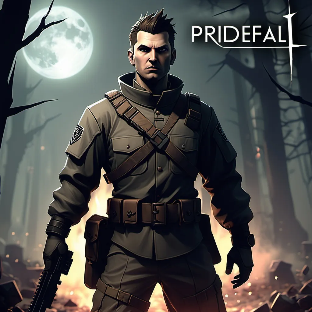 Prompt: "PrideFall" is an action-adventure RPG where players take on the role of an ex-Special Forces operative turned priest. With altered perception abilities granted by a divine force, the protagonist embarks on a quest for redemption to purge the world of evil and rescue children in peril. The game blends intense combat, supernatural elements, and deep narrative exploration, offering a unique mix of military tactics and spiritual guidance.