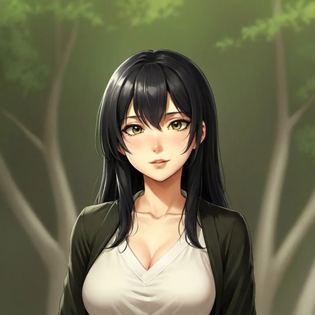 Prompt: anime illustration of sweet, expressive Asian girl, almond-shaped hazel eyes reflecting curiosity and kindness, shiny jet black hair, detailed eyes, gorgeous manga style, warm lighting, detailed hair, professional, highres, anime, detailed facial features, warm tones