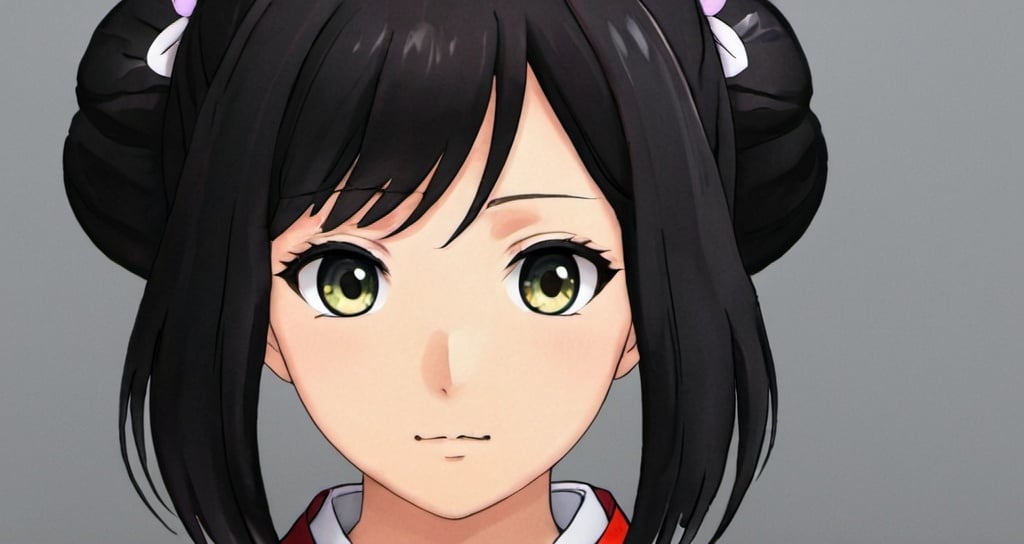 Prompt: anime girl with : she has big, bright eyes, a deep dark color that contrasts with her light skin and her jet black hair, which falls in soft waves to her shoulders. His expression is friendly and curious, with a gentle smile lighting up his face.
This girl wears traditional Japanese kimono