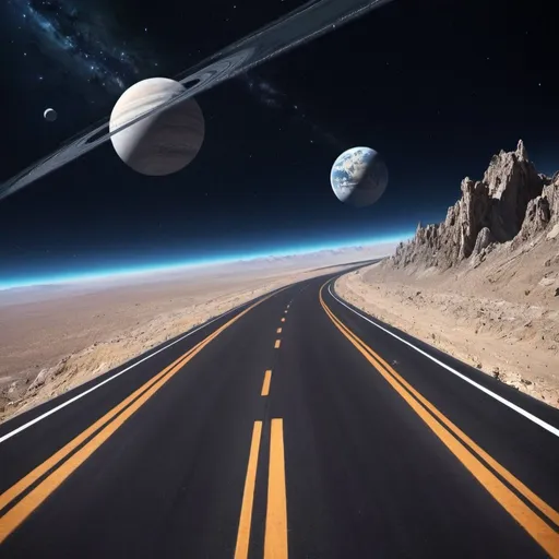 Prompt: highway in space
