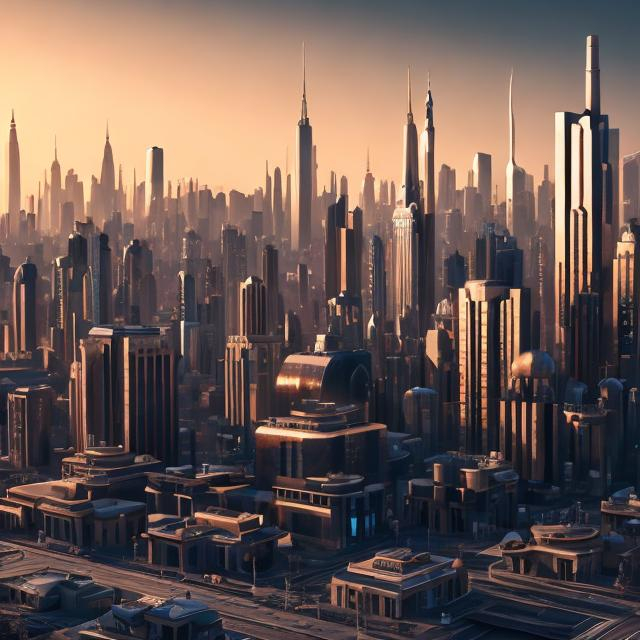 Prompt: Photo realistic art deco cityscape 4k