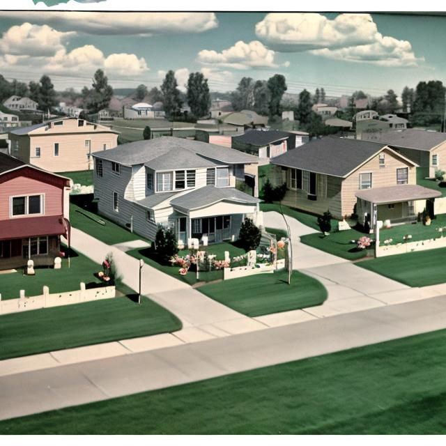 Prompt: 1950's style suburban neighborhood 