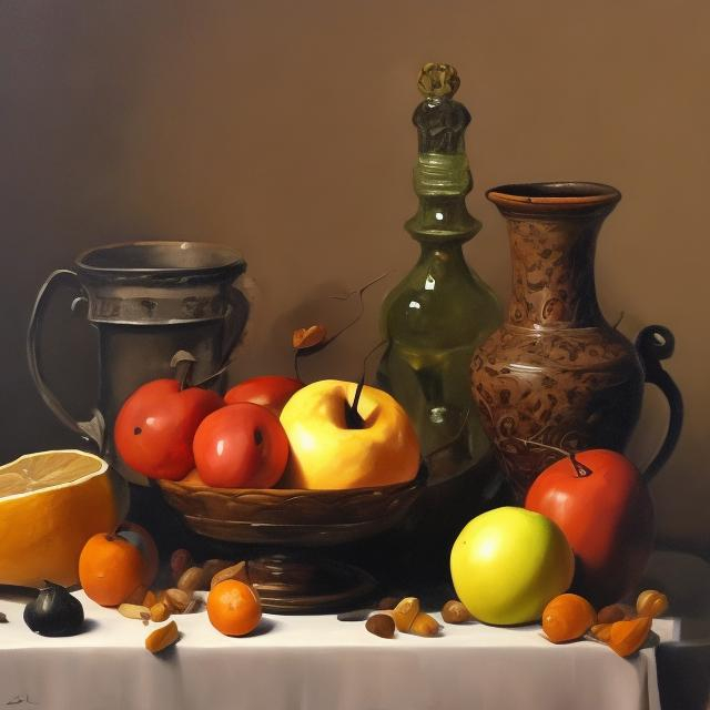 Prompt: Still life painting 