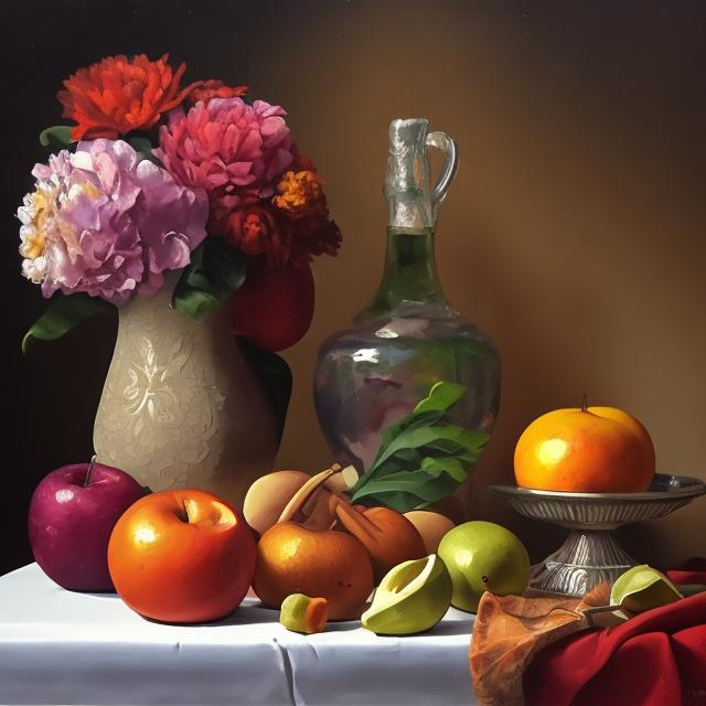 Prompt: Still life painting 