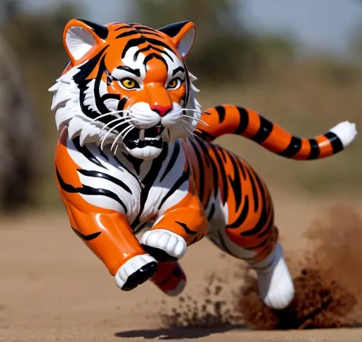 Prompt: <mymodel>tiger running after dead pool