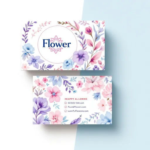 Prompt: business card for flower brand with "FLower" as brand name
