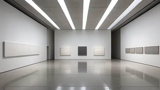 Prompt: Minimalist contemporary art museum interior, single large neutral wall, smooth light gray plaster or refined concrete texture with subtle natural imperfections, straight-on front-facing architectural perspective, expansive negative space, calm institutional atmosphere. Soft museum-grade ceiling lighting with a wide diffused spotlight gently illuminating the center of the wall, subtle light gradient with natural falloff, no visible light source, no harsh shadows. Ultra-realistic architectural photography style, balanced exposure, matte neutral tones, timeless and quiet gallery aesthetic.