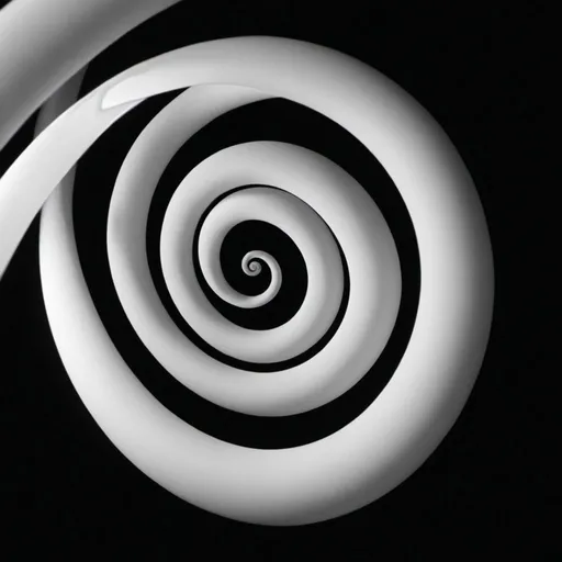 Prompt: A white spiral coming out of black