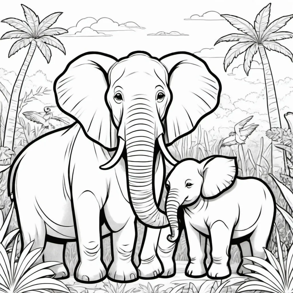 Prompt: create a variety of zoo animals in line art for colouring book