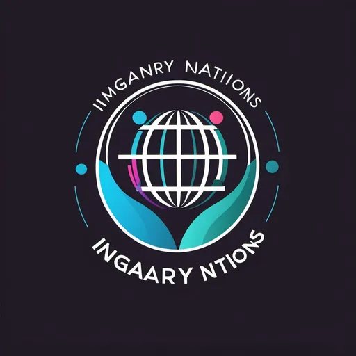 Prompt: Logo design for "Imaginary Nations: Embracing Digital Citizenship", modern and sleek aesthetics, vibrant colors that convey innovation, interconnected elements representing a digital world, clean lines for a professional appearance, unique typography for the title, versatile for various formats, visually striking, symbolizing unity and global presence, appealing to contemporary audiences, high-quality design, multi-use across platforms.