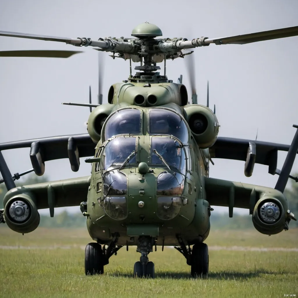 Prompt: Mi-24 Hind Facing the camera