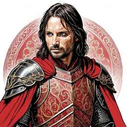 A line drawing of Aragorn from the Lord of the rings...