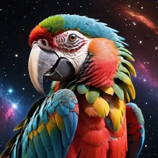 Prompt: A cosmic Macaw