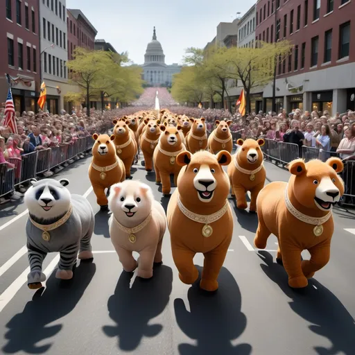 Prompt: The animals are marching, one by one,
Join the parade, it’s so much fun!