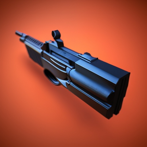 Prompt: a firearm 3d rendered looking very real and looks to be in 3rd dimension