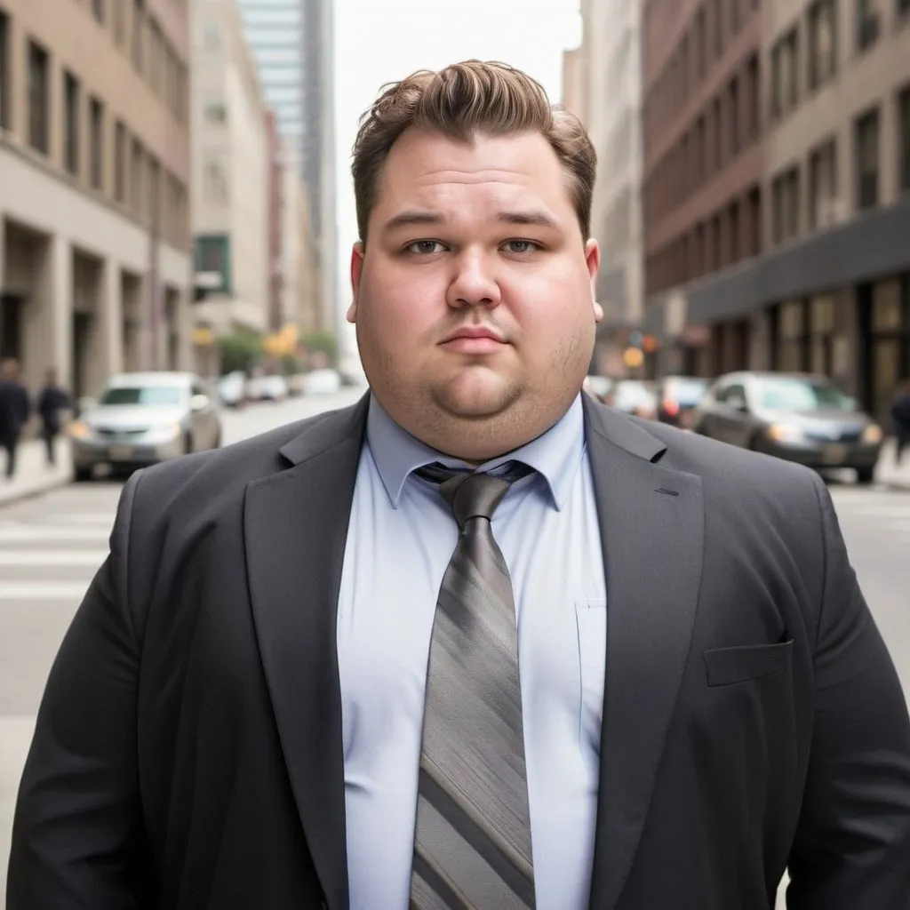 Prompt: Overweight handsome lawyer in the real world 