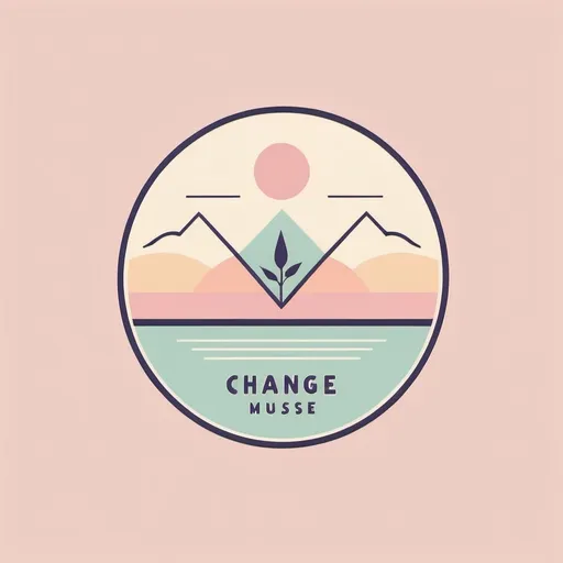 Prompt: a minimalist logo design, pastel colors and a retro aesthetic, change, substance use, 