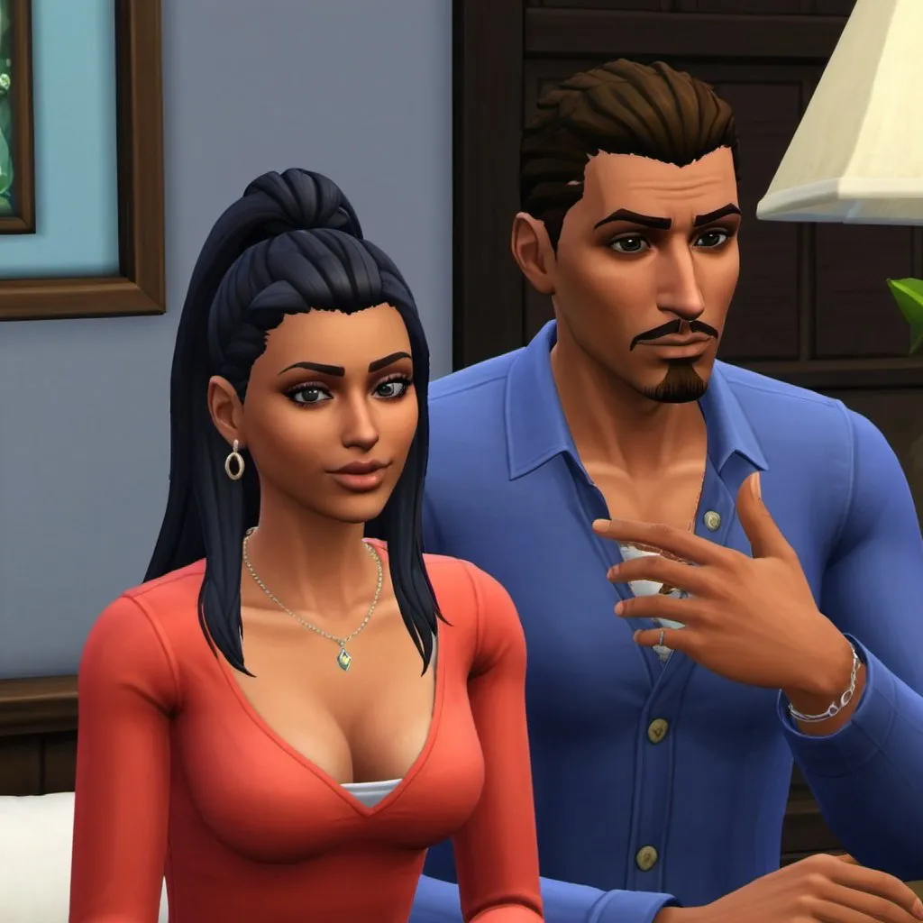 Prompt: Sims 4 gameplay, caught cheating, Don lothario