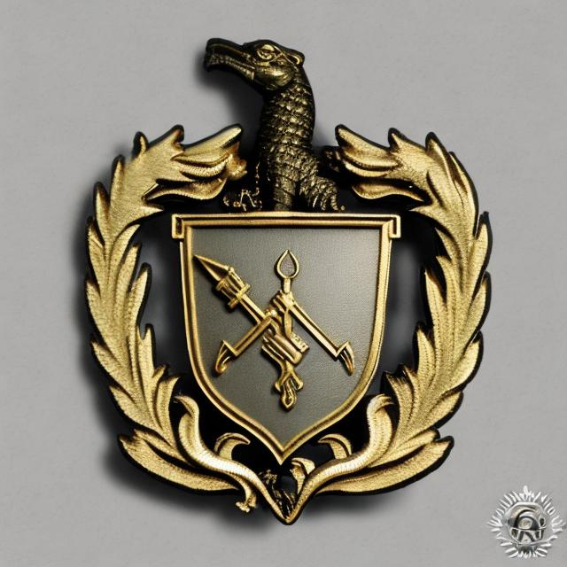 Prompt: Baltic Dragoons cavalry regimental insignia, WW2, hi quality