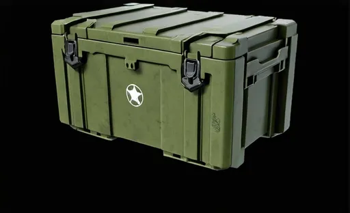 Prompt: green military weapon crate