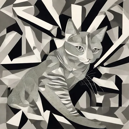 Prompt: A cat in the style of M. C. Escher