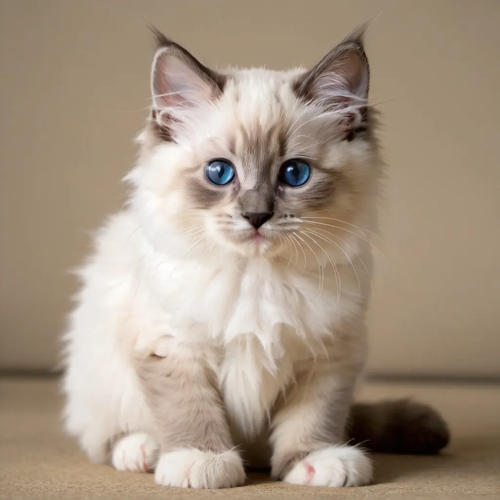 Prompt: A ragdoll kitten