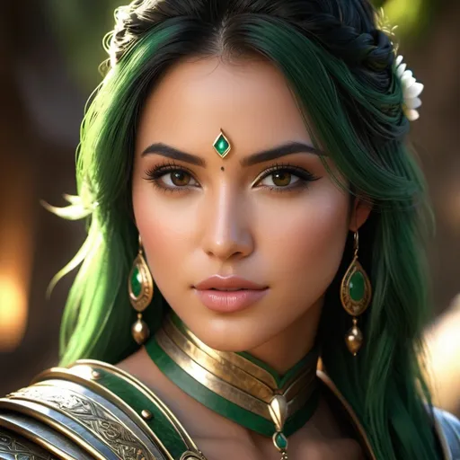 Prompt: {{UHD 8k 64k professional closeup highest quality best award-winning masterful stylized fantasy comic abstract style digital character-design masterpiece with rough gritty texture}}, hyperrealistic hyperdetailed intricate aesthetic attractive stunning sensual elegant delicate feminine wonderful majestic intense dramatic :: {{{{young adult amazonian warrior woman love gazing directly at camera with dark green hair and brown eyes covered in light armor}}} :: perfect cinematic composition with perfect vibrant vivid colorpalette and perfect shadows and perfect reflections from hyperrealistic perfect dramatic cinematic volumetric raytraced lighting, rtx, dlsr, depth of field, 30mm lens, 1/250s, f/2.8, ISO 300, trending on instagram and artstation, sensual feminine essence --q 2 --s 500