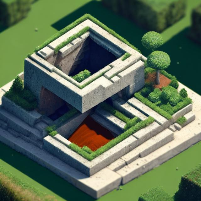 Prompt: 
Imagine an intricately detailed, hyper realistic, cube ground is like cut within where soil formation can be seen in the cut, in isometric view of a house (describe the house), White background, It evokes a sense of story and character within the scene.