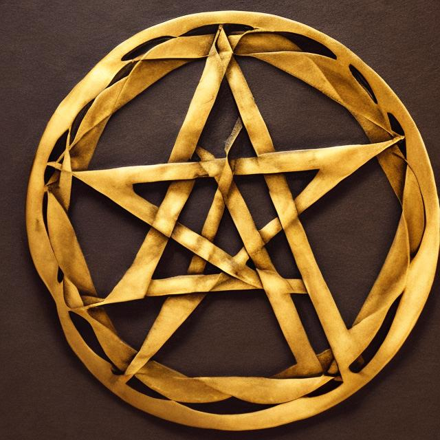 Prompt: Pentagram with the golden ratio emerging from the center