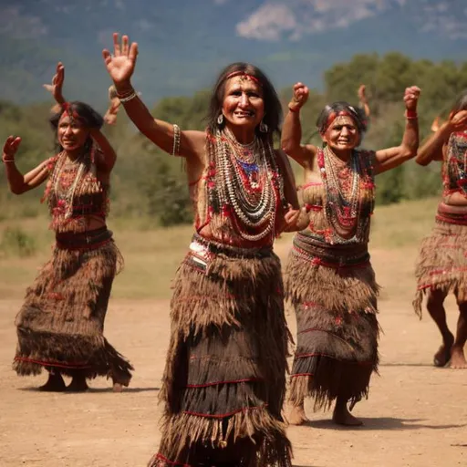 Prompt: Ethoipia people dancing mother