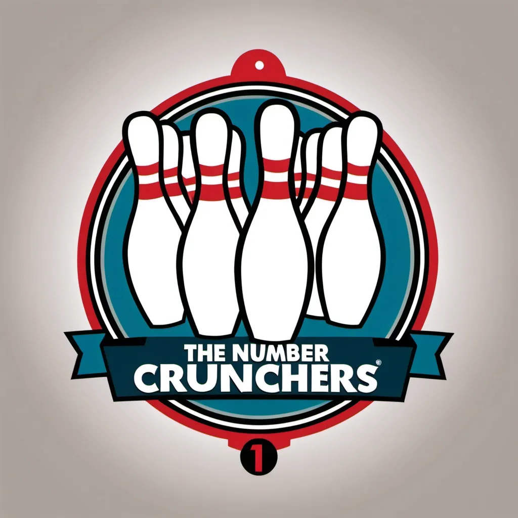 Prompt: A bowling team logo with the name "the number crunchers"
